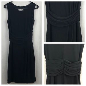 Joseph Ribkoff Black Sleeveless Gathered Waist Sheath Party Dress Size 8